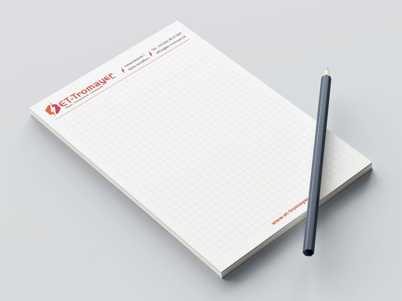 Gestaltung eines Notizblocks für ET-Tromayer