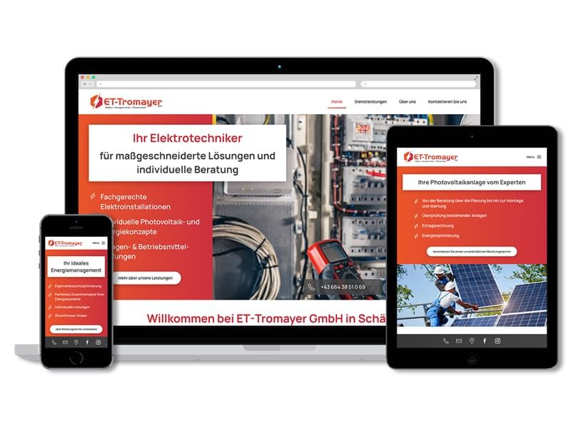 Responsive Website für ET-Tromayer in Schäffern, gestaltet von der handlermade Werbeagentur