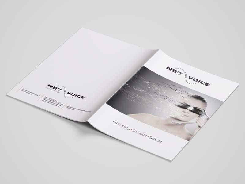 Broschüre netvoice data security Cover gestaltet Mauenbert Burgenland