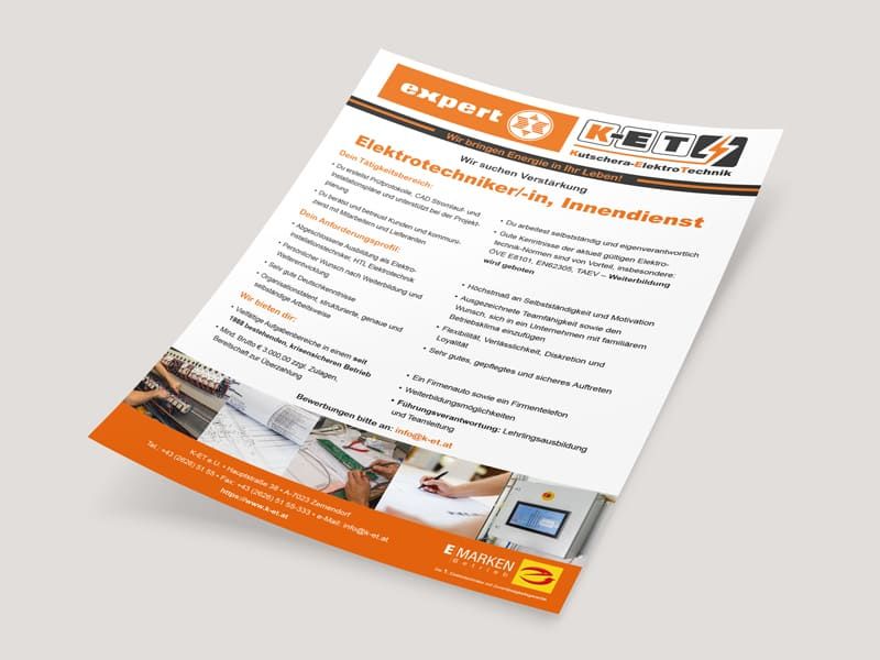 Stellenanzeige K-ET, Gestatung von Mauenbert Mattersburg