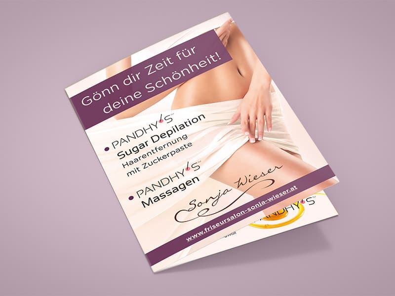 Folder Friseursalon Sonja Wieser Design Werbeagentur Mauenbert Wien