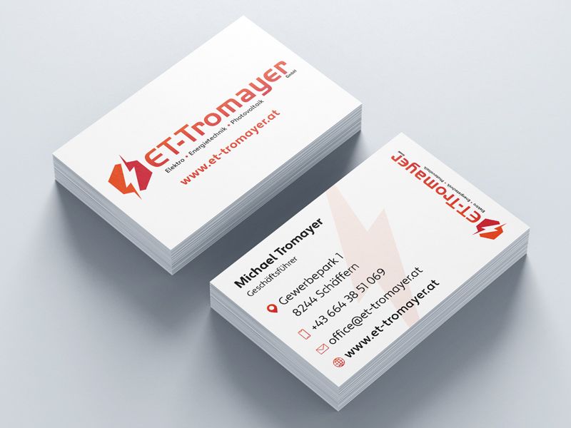 Gestaltung von Visitenkarten für ET-Tromayer