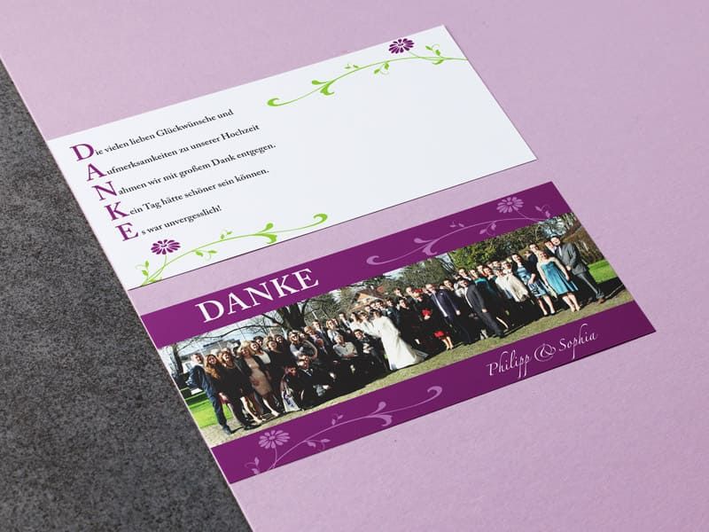 Dankenskarte Hochzeit Din lang Werbeagentur Mauenbert