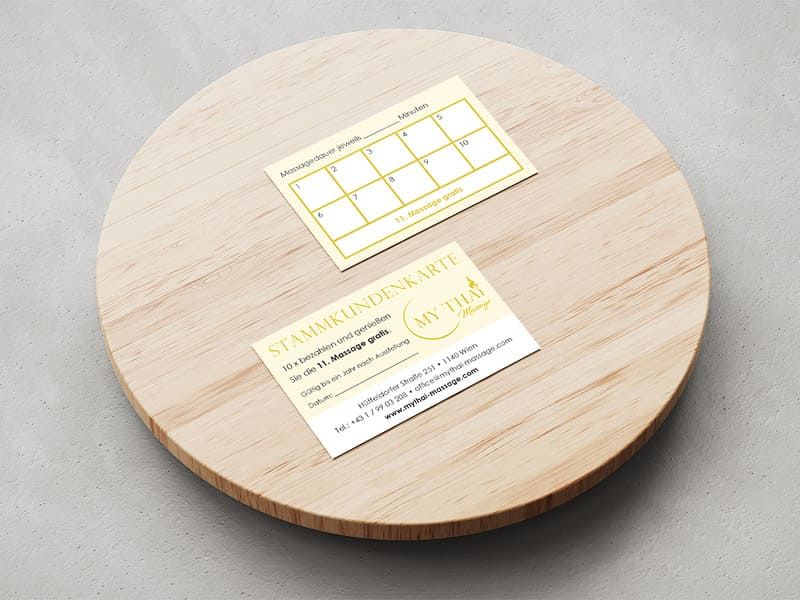 Stammkundenkarte MY THAI Massage gestaltet von Werbeagentur Mauenbert Tirol Wien