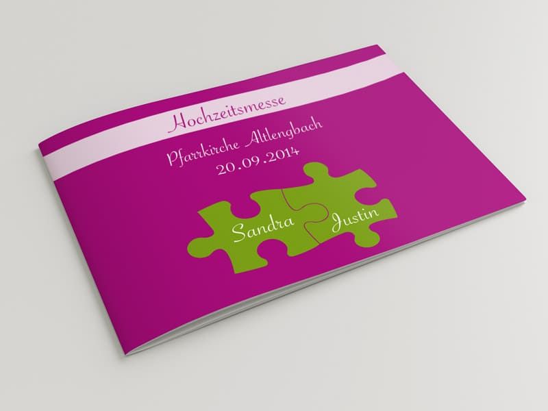 Kirchenheft Hochzeit A5 Querformat mehrseitig von der Werbeagentur Mauenbert