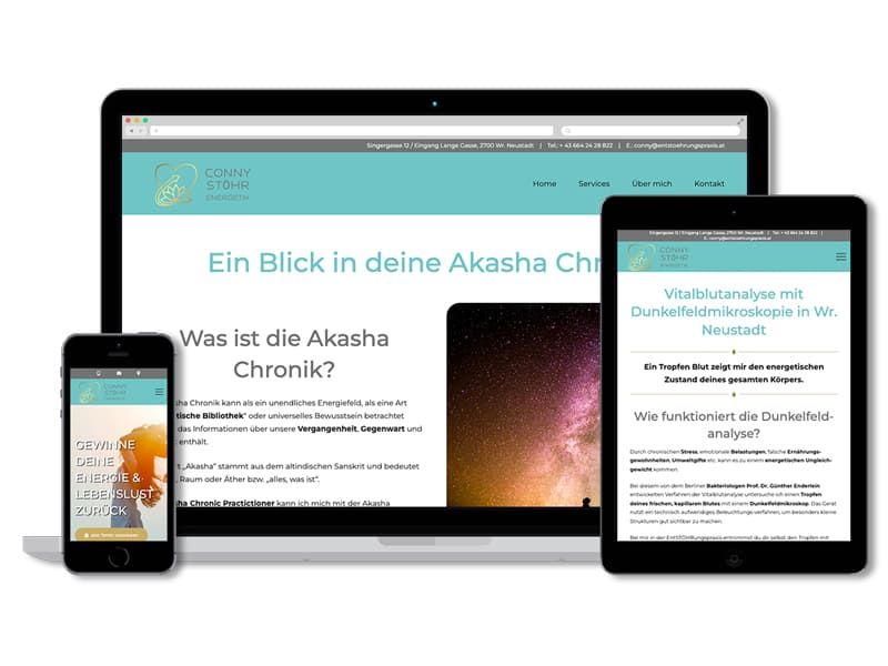 Responsive Website für Humanenergetikerin Conny Stöhr in Wr. Neustadt, gestaltet von handlermade Werbeagentur