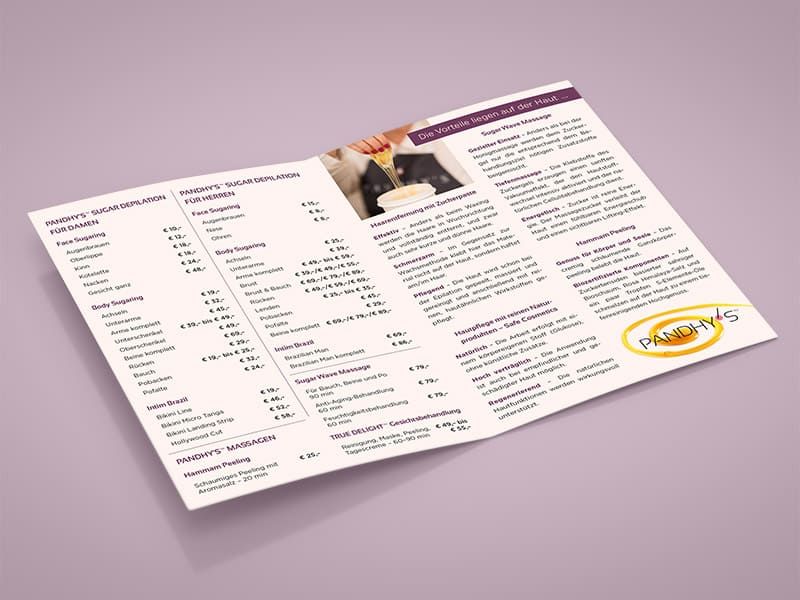 Folder innen Friseursalon Sonja Wieser Design von Werbeagentur Mauenbert Burgenland