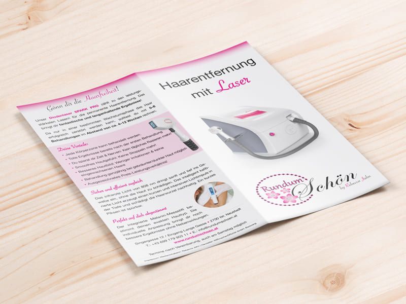 Folder für Haarentfernung mit Diodenlaser von Rundum schön Design Mauenbert Burgenland