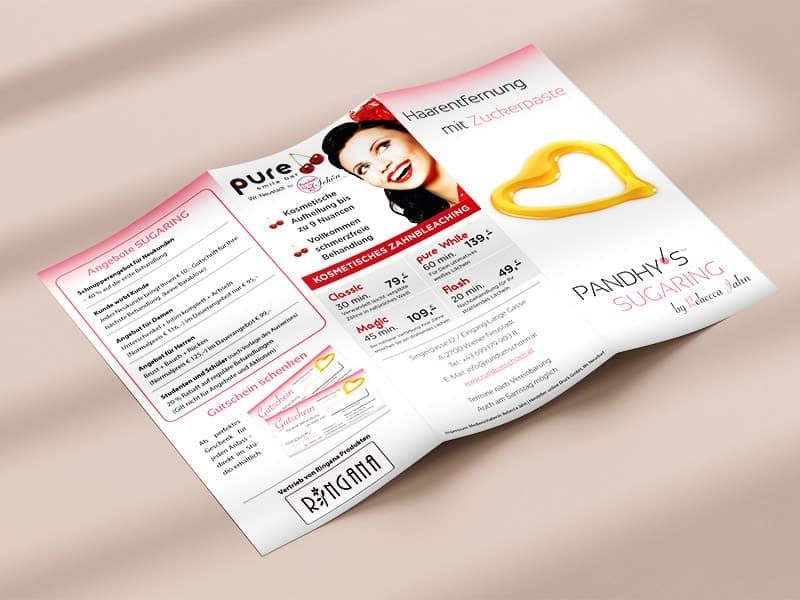 Folder Pandhy’s Sugaring Wr Neustadt Design Werbeagentur Mauenbert