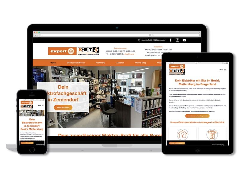 Responsive Website für K-ET Kutschera ElektroTechnik in Zemendorf