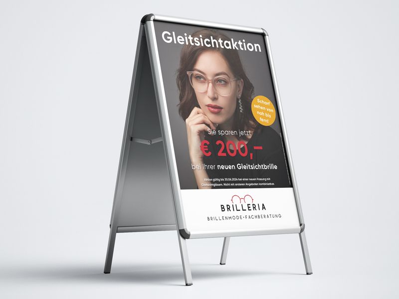 Gestaltung von Plakaten für die brilleria augenoptik 