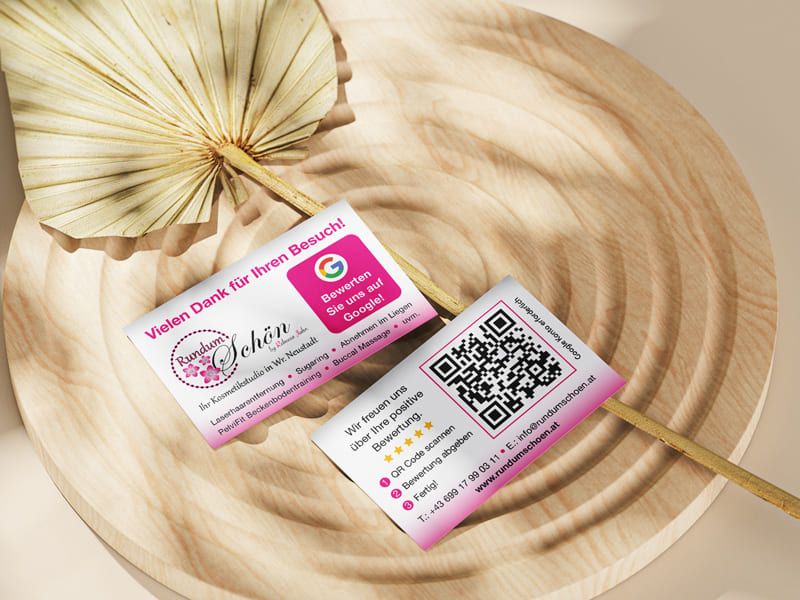 Gestaltung von Google Bewertungskarten für Rundum schön