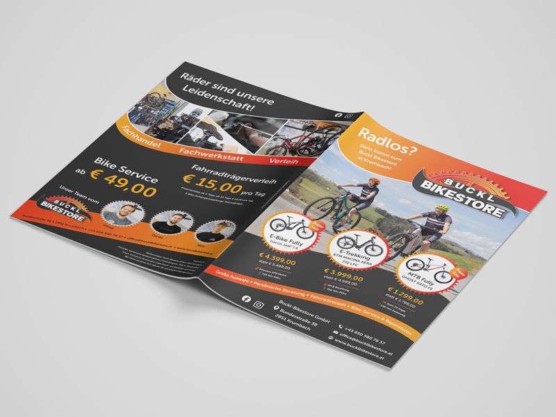 Gestaltung des Radkatalogs für Buckl Bikestore