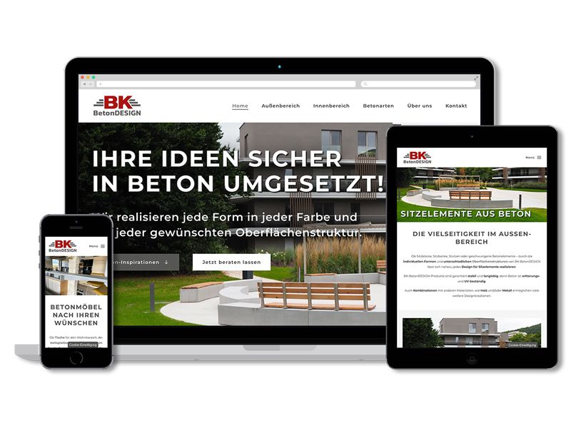 Neue Website von BK BetonDESIGN in Forchtenstein im Burgenland